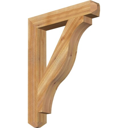 Ekena Millwork Funston Craftsman Rough Sawn Bracket, Western Red Cedar, 4"W x 26"D x 34"H BKT04X26X34FST04RWR